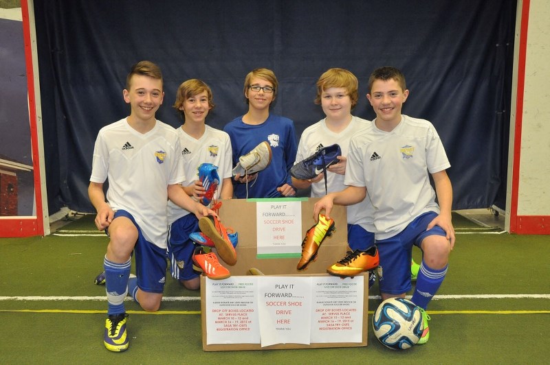 Cathy Kitching and Liz Jepsen are working to collect new and gently used indoor and outdoor kids&#8217; soccer shoes for the Free Footie campaign. Started by CBC
