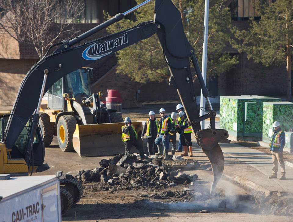 A sinkhole formed on St. Anne Street on Monday due to a water main break.