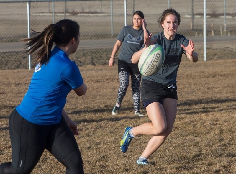 TRAINING TO WIN – Krysta Florence spins the ball to Sabrina Kelly
