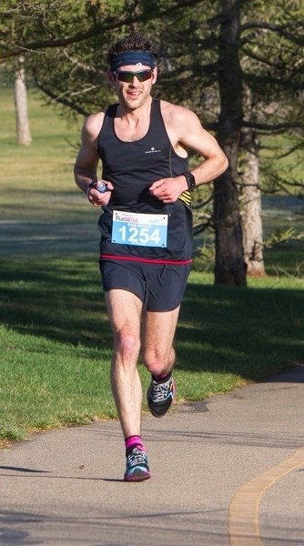 TRAIL BLAZER – Sean Seville of St. Albert successfully defended his Leading Edge RunWild half-marathon title with a personal best time and course record of one hour