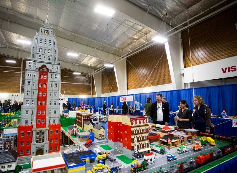 LEGO MANIA &#8211; Onlookers examine a elaborate lego structure at Eek Fest on Saturday at Servus Place. Hundreds of citygoers flocked to the second annual Eek Fest over this 