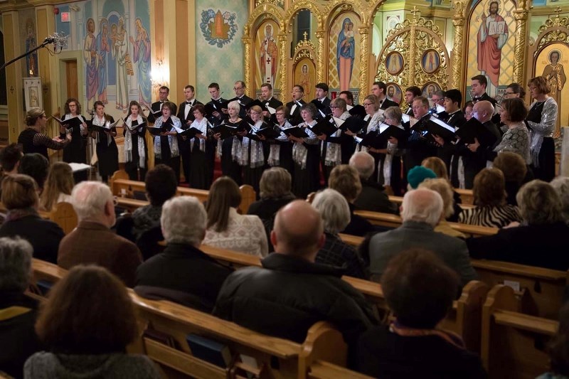 Kappella Kyrie Slavic Chamber Choir is seen above performing at St. Josaphat Ukrainian Catholic Church. They celebrate their fifth anniversary with two performances of Sergei 