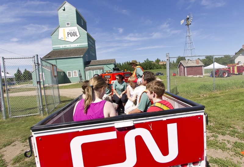 People take the last train ride at the Grain Elevator Park as part of past Canada Day activities.