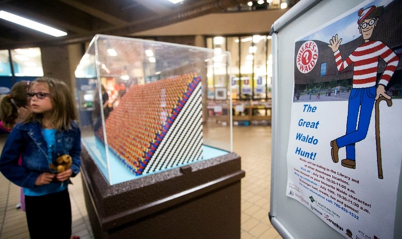 Library staff and Waldo make great companions.
