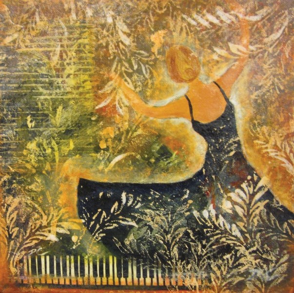 Danseuse devant la fenetre by Doris Charest. She is one of several francophone artists whose works are part of Emplir le Vide