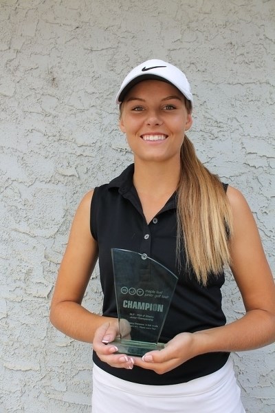 GREAT GOLFER – Alicia Easthope of St. Albert won the female 15 to 19 division title at the MJT Ford Series/PGA of Alberta Junior Championship with a three-day score of 233 at 