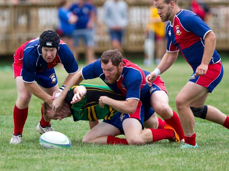 PLAYING FOR POSSESSION – St. Albert players