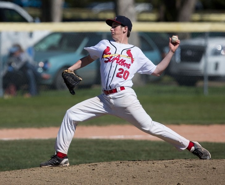 FIREBALLER &#8211; Ace pitcher Tanner McLean-Poll throws heat for the St. Albert Cardinals Red