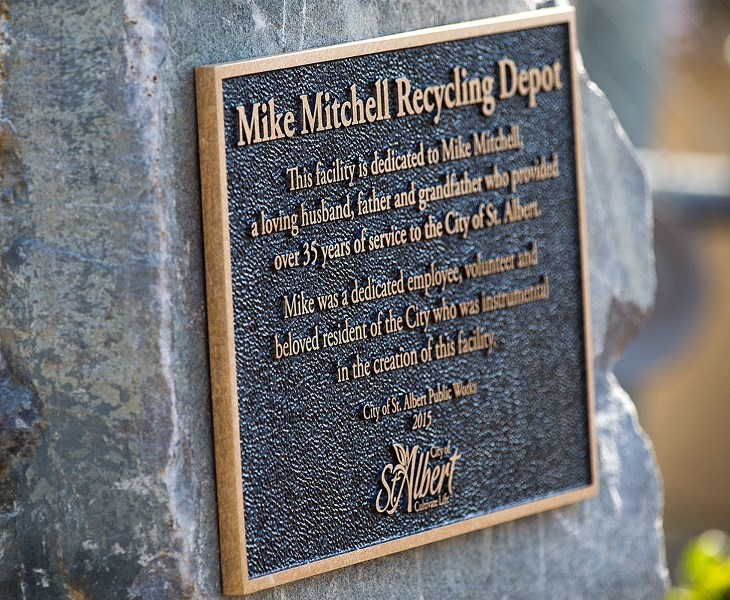 A plaque commemorating the life of Mike Mitchell on display on Thursday