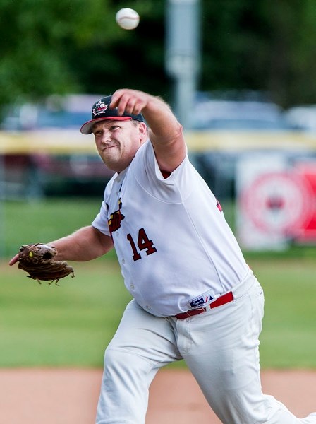 GUNNER – David Ross was firing bullets for the St. Albert Senior (30-plus) Cardinals against the Fort Saskatchewan A&#8217;s in the third and deciding game in the Alberta