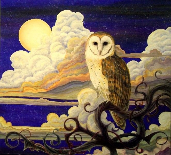 This barn owl is part of VASA artist Victoria Armstrong&#8217;s Tree of Life series
