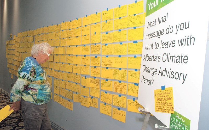 CLIMATE COMMENTS – Edmontonian Enneke Lorberg examines the many comments left by visitors to this week&#8217;s climate change forum at the Chateau Louis in Edmonton