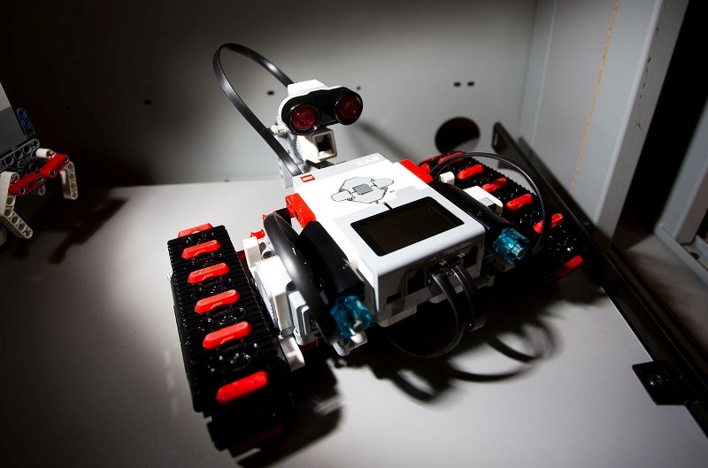 ROBOTICS – A Lego robot on display at Paul Kane High School on Monday morning. The school has just introduced a new class available to students