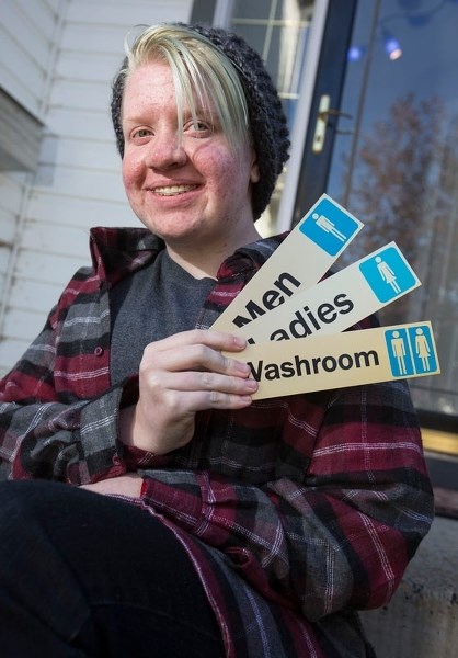 Transgendered student Max Quilliam is happy to hear about the new gender-neutral washroom Paul Kane has created as a result of the school&#8217;s Gay-Straight Alliance group. 