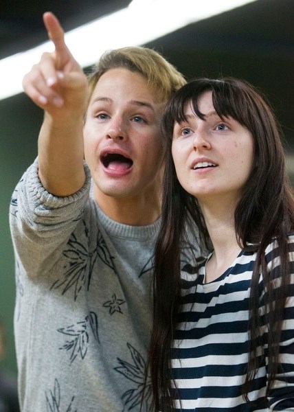 Actors Jarrett Krissa and Karina Cox sing a duet in St. Albert Children&#8217;s Theatre winter production of Big opening Nov. 26 at the Arden Theatre.