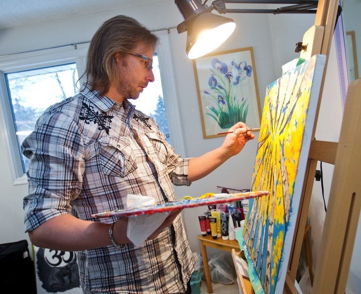 Stan Haraszkiewicz is honing his skills in preparation for Art Battle 347 taking place tomorrow night at Knoxville&#8217;s Tavern.