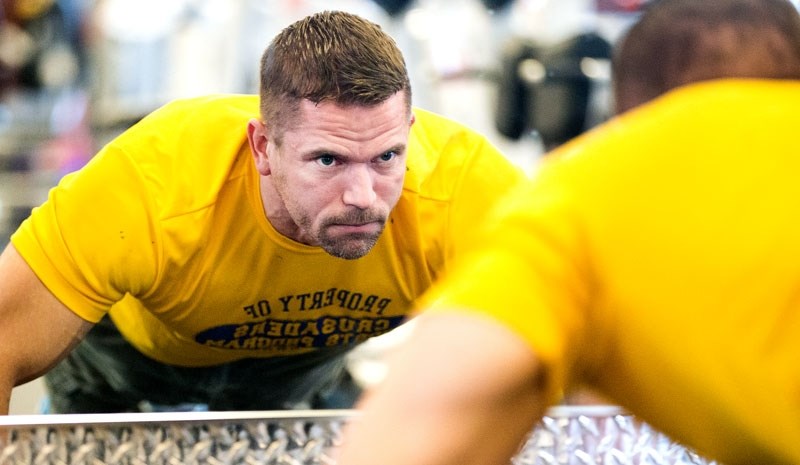Dallas Shepherdson works up a sweat as he grunts through more than 6