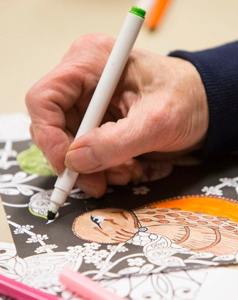 The St. Albert Public Library held its innagural adult colouring event at Forsyth Hall last week.