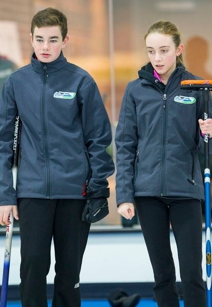 MIXED DOUBLES &#8211; Andrew McLeod and Brennin Turner of the St. Albert Curling Club are competing in mixed doubles at the Alberta Winter Games