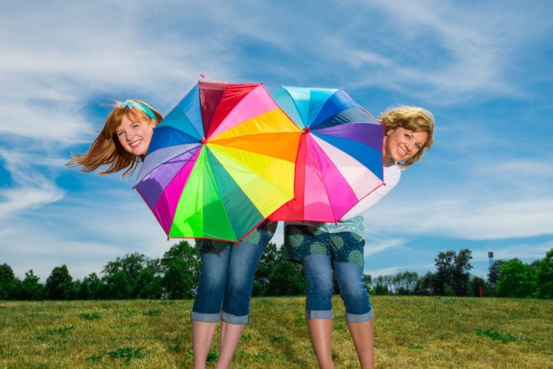 From left to right &#8211; Bobs (Robyn Hardy) and LoLo (Lorraine Pond) bring their children&#8217;s show to the Arden Theatre on Sunday
