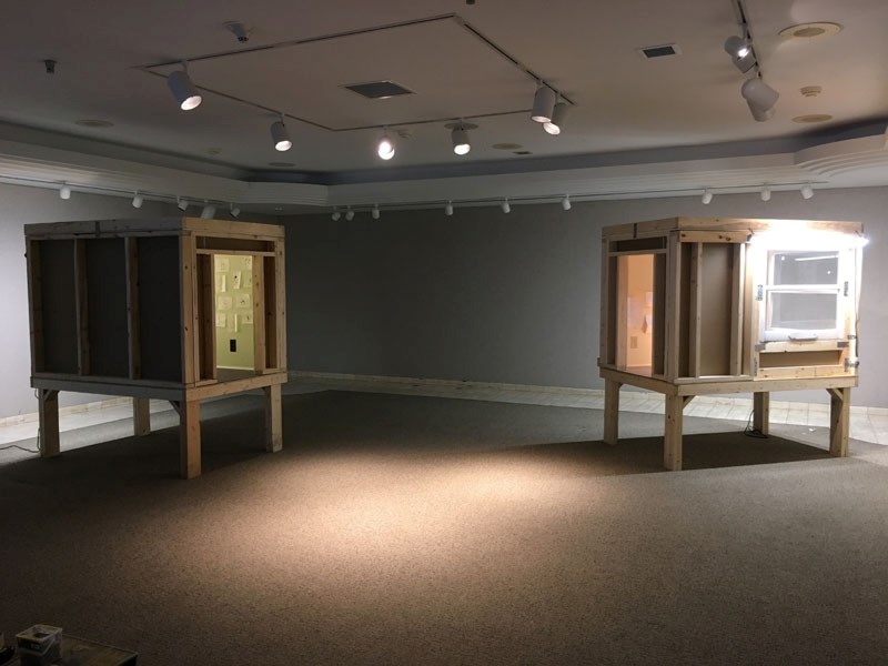 St. Albert intermedia artist Brad Necyk created two stilted rooms for McMullen Gallery visitors to step into and imagine what it&#8217;s like to be in a remote part of the