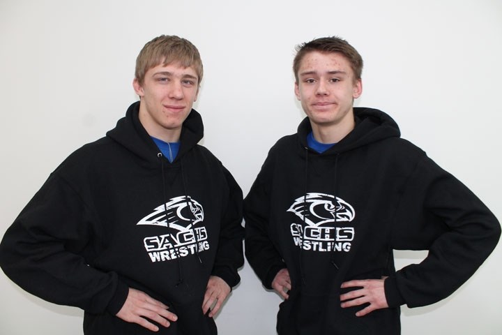 GREAT GRAPPLERS &#8211; Jack McDougall (left) and Jayden Manson of the St. Albert Skyhawks and Edmonton Wrestling Club will compete at the Canadian Cadet/Juvenile
