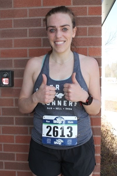 FASTEST FEMALE â€“ Kendall Barber of Edmonton was the top female in the Tech Shop 10-miler at the Landrex St. Albert Road Race on Sunday morning. Barber