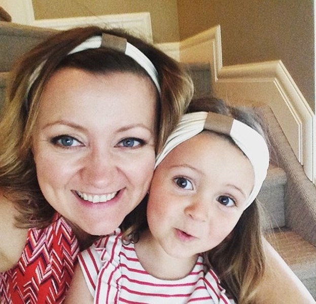 Entrepreneur Monika Kupczak Ainslie and her daughter Milla model headbands.