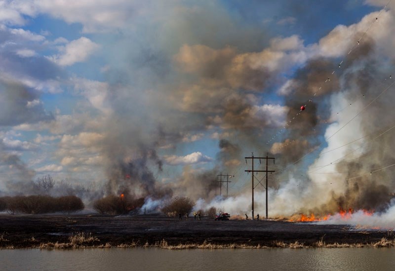 SCORCHED â€“ A view of the Big Lake shore during the April 14 fire.