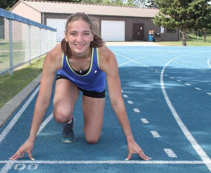 MEDAL WINNER â€“ Catharina Kluyts of the Paul Kane Blues was a triple medallist at the Alberta Schools&#8217; Athletic Association track and field championships last weekend