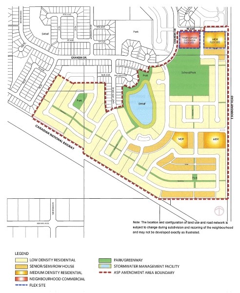 SCHOOL SITE â€“ A conceptual drawing of proposed revisions to the Grandin Heights subdivision now under consideration by Morinville town council. The revisions