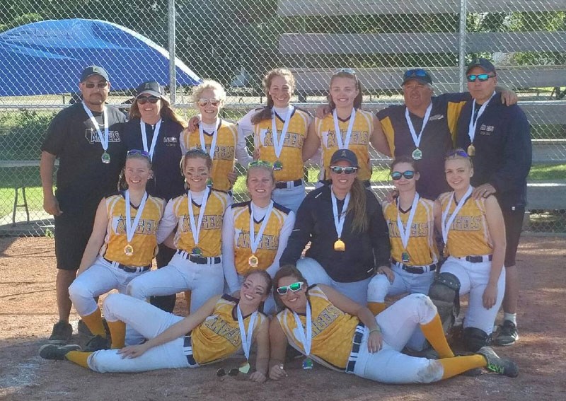 GOLDEN ANGELS â€“ The U18B St. Albert Angels won the Girls Prairie League Softball B division championship last weekend in Irma. The Angels finished 3-1 after knocking off