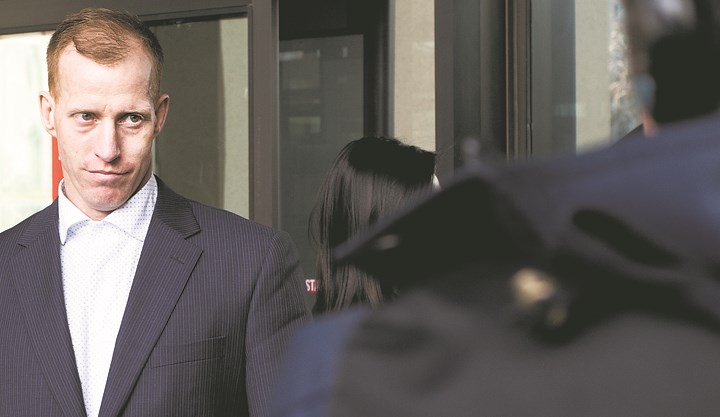 Travis Vader at the court house during the first day of his three-month long murder trial which ended this week.