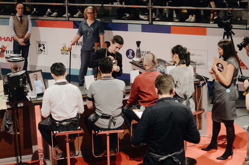 Benjamin Put works to impress a panel of discriminating coffee-loving judges during last month&#8217;s World Barista Championship in Dublin