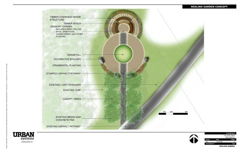 This is a concept plan for the Healing Garden. On Monday city council put the brakes on plans to build the garden because costs had tripled.
