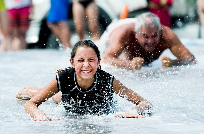 A slidin&#8217; scene from last year&#8217;s Slip&#8217;N on Seven