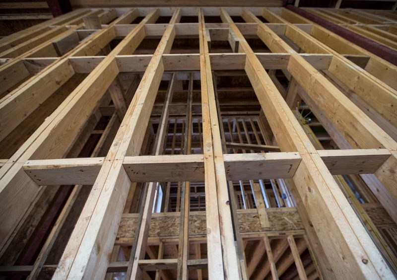 The new Grandin mall development under construction and is being made with a special engineered wood. Currently it is the tallest all-wood structure in northern Alberta.