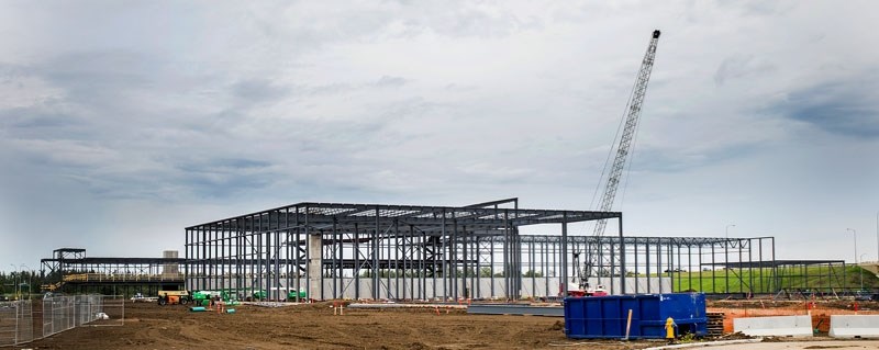 The AGLC expansion construction site as seen in mid-July. The new building is expected to open in 2017.