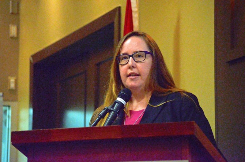 Labour Minister Christina Gray spoke to the St. Albert and District Chamber of Commerce on Tuesday.