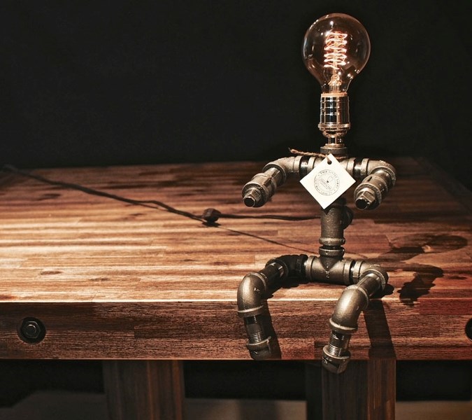 This Little Light sells handmade lamps with a steampunk aesthetic at the St. Albert Farmers&#8217; Market.