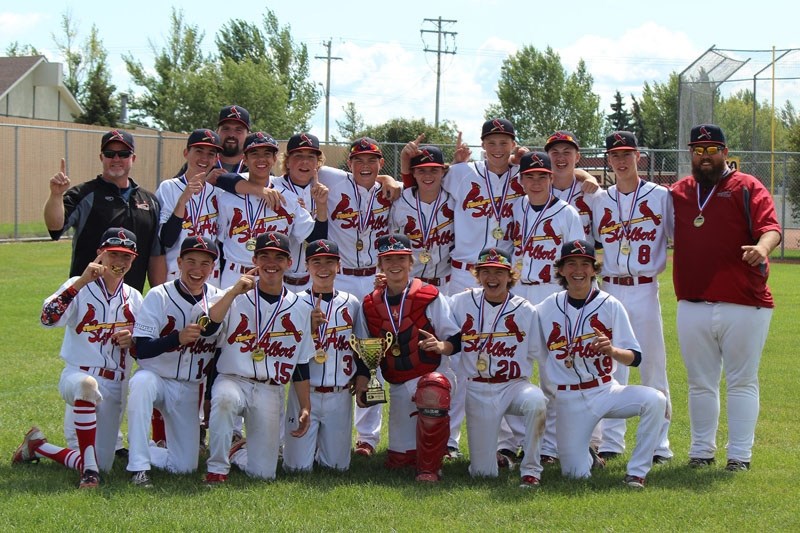 OFF TO NATIONALS â€“ The St. Albert Cardinals will represent Alberta at the U15 Baseball Canada bantam AAA championship
