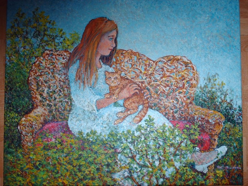 This is one of several new pointillist works by St. Albert artist Pat Trudeau that are featured in her new show now on display at VASA. The exhibit also contains a