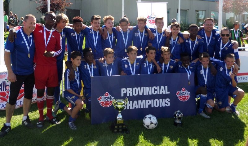 NATIONAL QUALIFIERS â€“ The St. Albert Impact U14 boys will represent Alberta at nationals