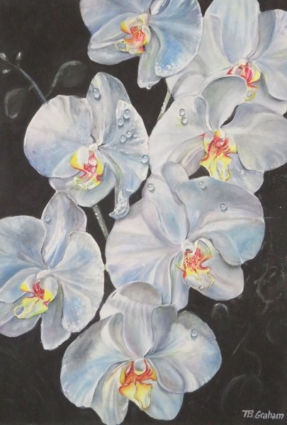 White Orchid by Teresa Graham. The artist currently has two exhibits on display in Edmonton.