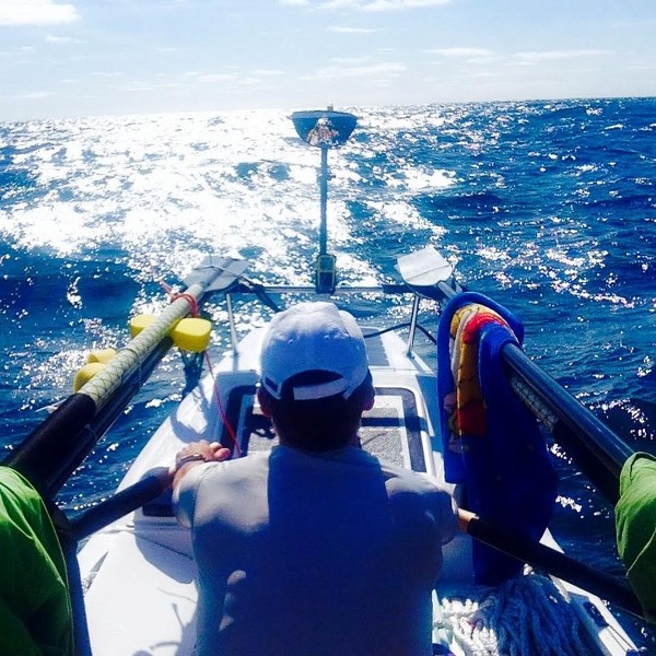 Not a bad view. Laval St. Germain rowed by himself in a specialized ocean rowing vessel to accomplish another item on his extensive bucket list and also to raise $200