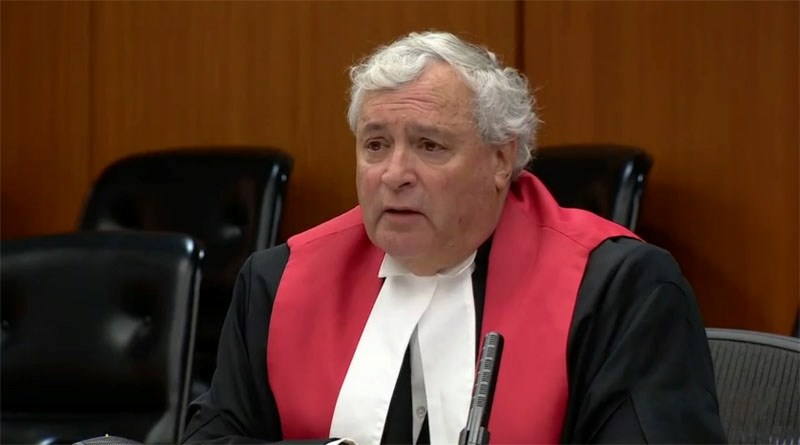 A screenshot of Justice Denny Thomas&#8217;s ruling in the Vader trial on Thursday