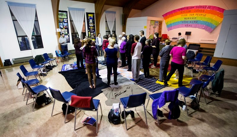A DIFFERENT PERSPECTIVE â€“ Participants take part in a blanket exercise