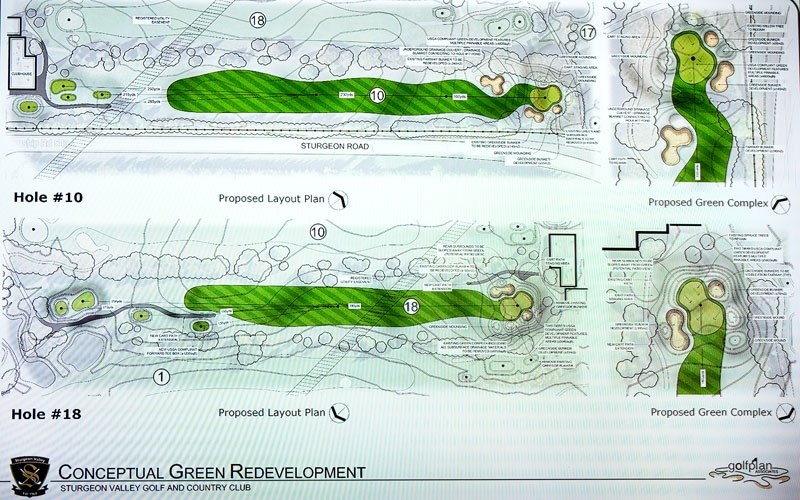 UPGRADES â€“ The redevelopment plans for the No. 10 and No. 18 holes at the Sturgeon Valley Golf &amp; Country Club.