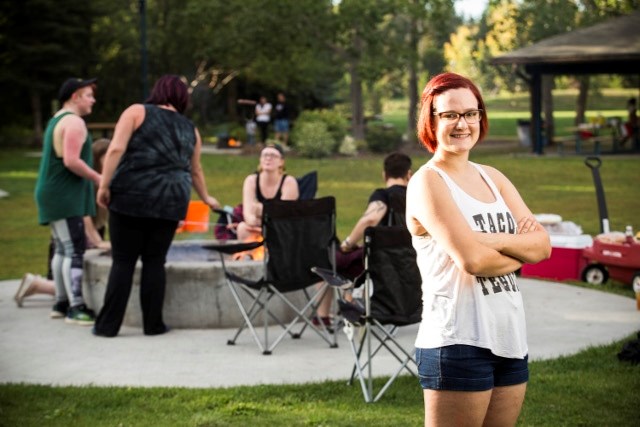 Mia Soetaert at a recent OutLoud event. After coming out two years ago