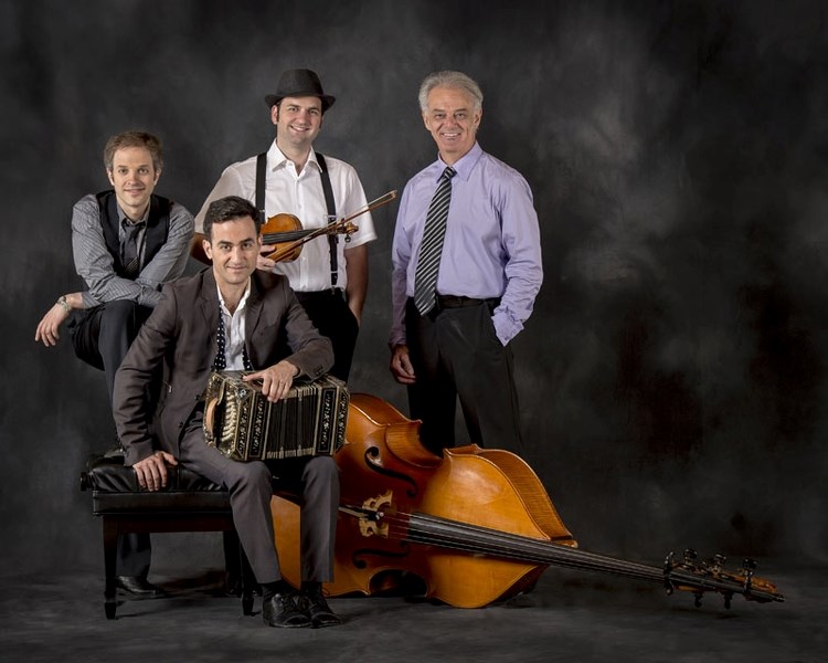 Quartango with special guests tango dancers Roxana and Fabian Belmonte perform at the Arden Theatre as part of Les Belles AnnĂ©es Tour on Nov. 5. Seated at front is